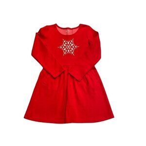 Gymboree Girl Red with Silver Snowflake Dress - Size 7-8 - Like New!